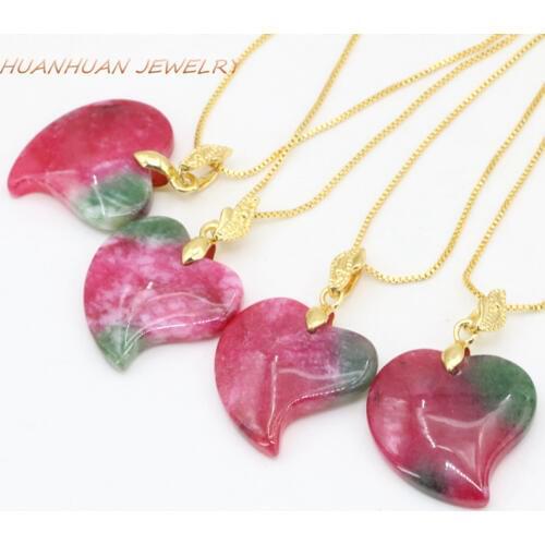 22mm Red Pendant For Women Natural Stone Jades Chalcedony Heart Pendants Chain Necklace High Grade Diy Women Charm Jewelry B3351