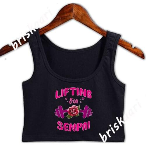 Lifting For Senpai Anime Manga Otakus Cosplay Merch Crop Top Women Tops Famous Round Neck Graphic Sexy Funny Casual Women Vest