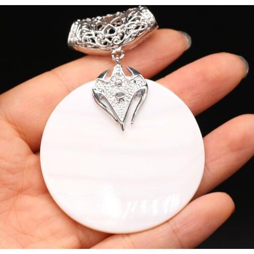 Fashion Natural White Slice White Mother of Pearl Shell Jewelry for DIY Art Necklace Pendants Jewelry Gifts