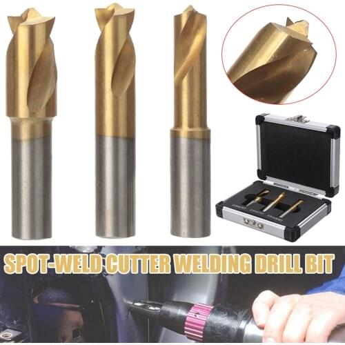 3pcs Welding Drill Spot-Weld Cutter Welding Drill Bit Set HSS Cobalt Titanium Coated Welding Remover Bits Tool