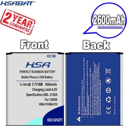 New Arrival [ HSABAT ] 2600mAH HB4J1 HB4J1H Battery for Huawei C8500 U8150 U8120 v845,IDEOS X3 T8300 U8500S T8100