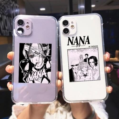 New Japanese Anime Transparent Phone Case for IPhone 6s 7 8 Plus X XR XS MAX 11 12 Pro Max 12Mini SE2020 Kawaii Nana Cover Coque