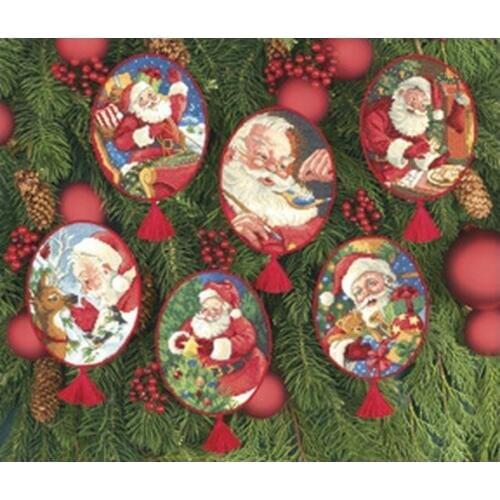 Oneoom Top Quality Lovely Counted Cross Stitch Kit Ornament Santa Father Gift Christmas Tree Ornaments Dim 08755