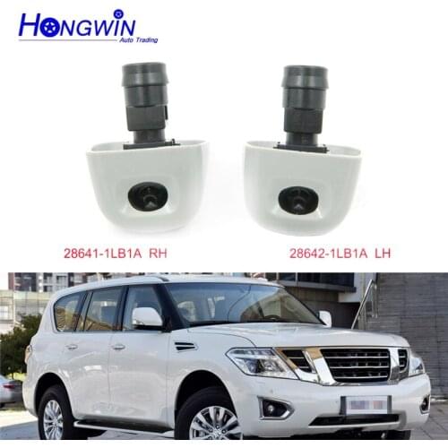Pair Front Bumper Headlight Washer WaterNozzle Cover For Nissan Patrol 2010 2011 2012 2012 28641-1LB1A 28642-1LB1A Right&Left