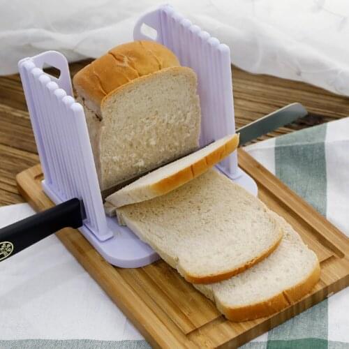 Plastic Bread Slicer Cutting Guide Bread Cutter For Homemade Bread, Loaf Cakes, Bagels Foldable And Compact With Crumbs