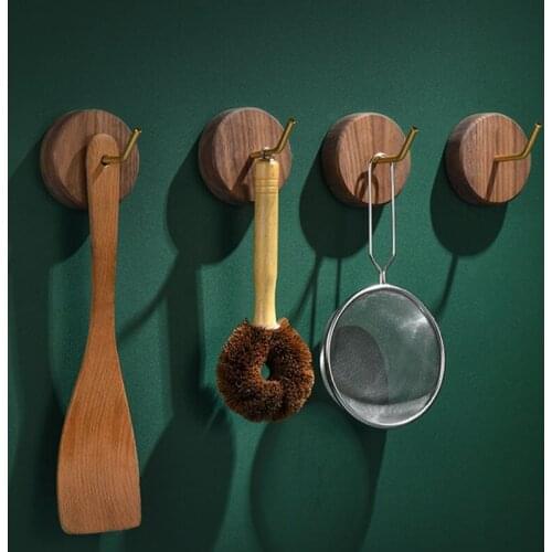 Nordic Solid Wood Hook Entrance Porch Wall Decor Hooks Cothing Rack Key Holders Clothes Organizer Sticky Hook Home Decor