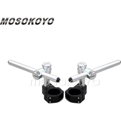 Aluminum Universal 22mm Clip on HandleBars For 50mm Fork Motocycle Sport Bikes Racing Adjustable 7/8" Clip Ons Handle Bar