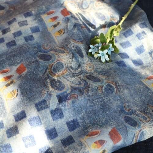 High Quality Natural Pure Ramie Linens Cloth Fabric Summer Thin Chinese Style Robe Dress Tissu Diy Sewing