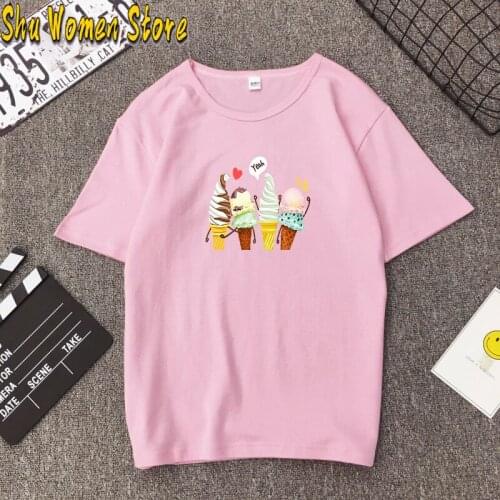 Women Clothes 2021 Fashion Summe Ice Cream Fashion Tee Shirt T Female Woman Top Ladies Casual Printed Clothes Harajuku T-shirt