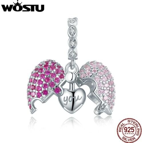 WOSTU 100% Real 925 Sterling Silver Infinity Only You Beads Fit Original Design Bracelets DIY Jewelry Making For Women