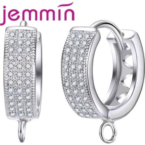 Hollow Hoop Earrings Accessories High Quality AAAAA Clear Cubic Zirconia Genuine 925 Sterling Silver Big Sale