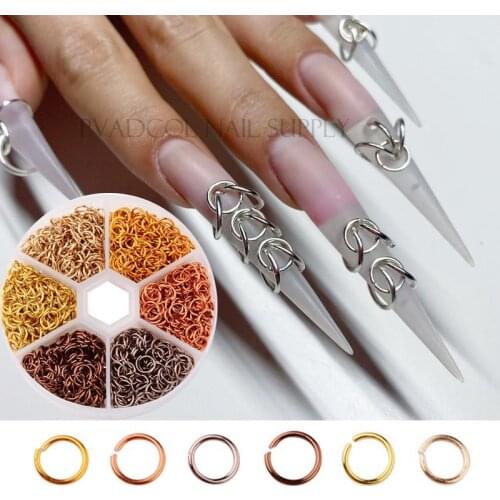3D Metal Piercing Dangle Nail Art Decoration Metal Alloy Designs Charms Glitter Nails Rhinestones Manicure Accessories