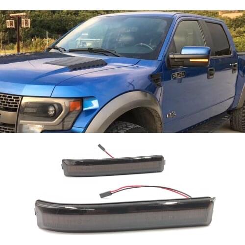 2PCS LED Side Wing Dynamic Turn Signal Flowing Rearview Mirror Light For Ford F150 SVT Raptor 2009 2010 2011 2012 2013 2014