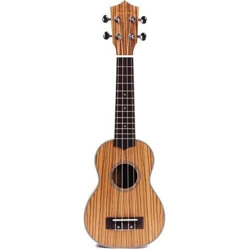21 inch Zebrano Wood Ukulele 4 Strings Hawaiian Small Guitar Guitarra Music Stringed Instrument for Kids and Music Beginner