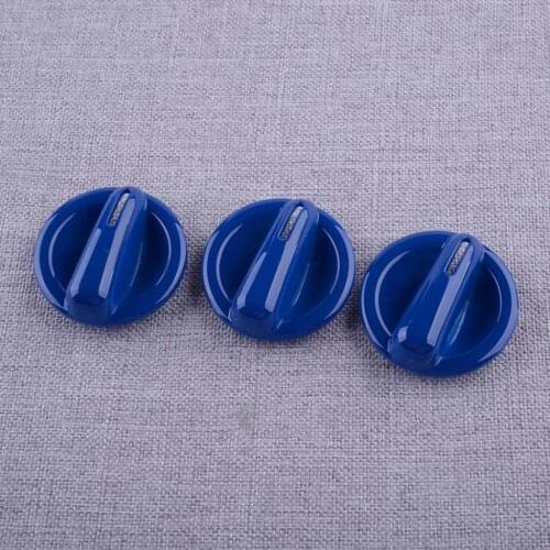 3Pcs Car ABS Blue Air Conditioning AC Switch Knob Covers Trims Fit For Jeep Wrangler JK 2010 2009 2008 2007