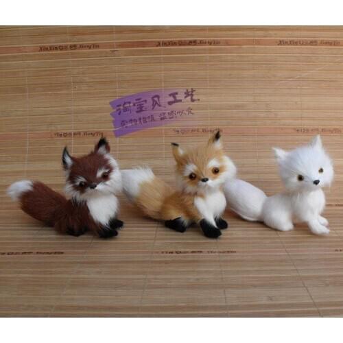 3 pieces small cute foxes toys simulation fox dolls decoration doll gift toy about 13 * 5 * 11cm 2057