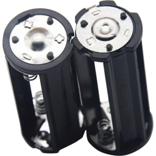 Flashlight Lamp Adapter Case Converter 2pcs Battery Holder Black Cylindrical AAA Plastic Battery Holder Adapter Case Box