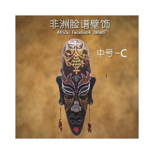 African exotic figures mask hanging wall mural PendantAfrican Mask Facebook Wall-hanging Crafts Decoration Model Room Cafe KTV