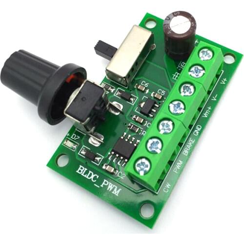 Brushless DC Motor Controller 6V-30V 3A 90W 12V 24V BLDC Electric Motors 12 Volt 24 V Regulator BLDC PWM Speed Reverse CW CCW