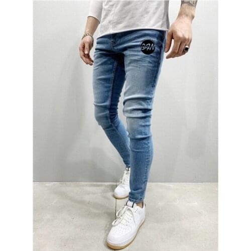 Bollen Heng Xin Brand Men High Street Pencil Jeans Solid Color Classic Denim Trousers Casual Daily For Male Slim Fit Cowboy Pant