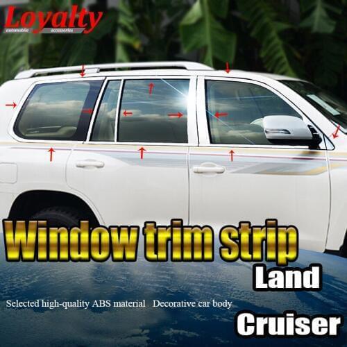 Loyalty for Toyota Land Cruiser LC200 2013 2014 2015 2016 Door Window Glass Surronding Frame Cover Trim Strip Car Accessories