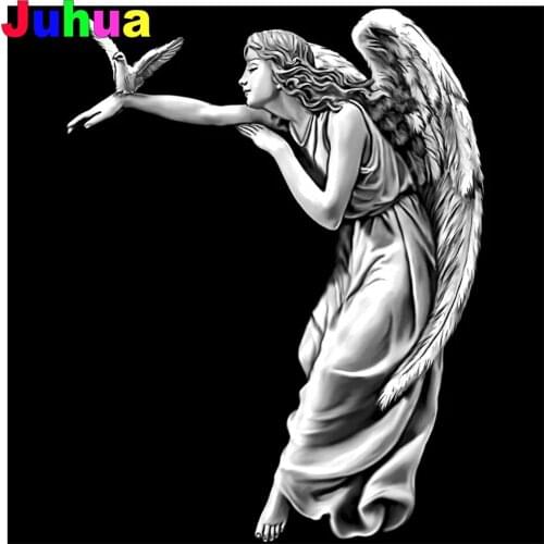 Black white angel diy Diamond painting 5d full drill religious Pigeon diamond embroidery gift mosaic stitch home decor