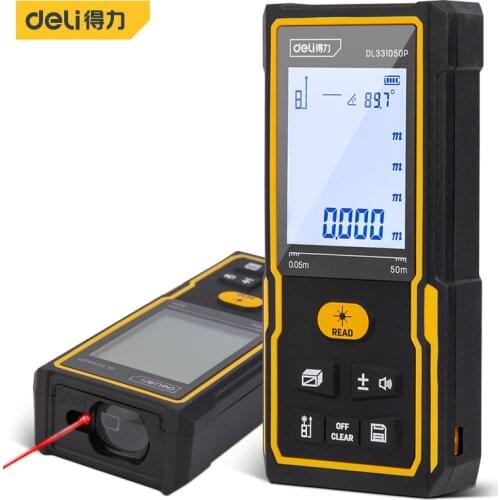 DL DL331050P 50M Laser Rangefinder HD Large Screen Length Measuring Instrument 99 Sets Of Data Storage Double Laser Tube