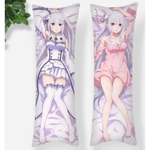 Home Decor Re Zero Anime Body Pillow Case 3D Double-Sided Print Silk Smooth Soft Fabric Pillow Cover For Boys Girls Gift 0618
