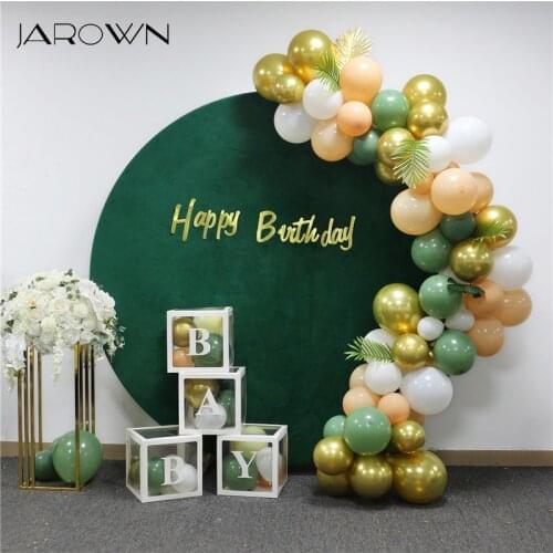 JAROWN Customize Wedding Background Board Stand Birthday Party Baby Baptism Decoration Balloon Arch Dark Green Velvet Backdrop