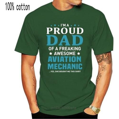 Mens Novelty Slogan T shirt - Aviation Mechanics Dad Men Print Cotton O Neck Shirts