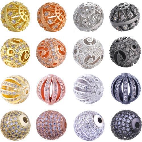 Juya Natural Stones Beadwork Jewelry 10mm Beads Cubic Zirconia Floating Ball Beads Accessories For Womens Beads Jewelry Making