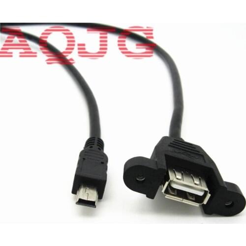USB 2.0 A Male to mini USB2.0 A Female Extension Molded Panel Mount Extention Port Cable USB 2.0 Male to Female Panel 1.5m 3m 50