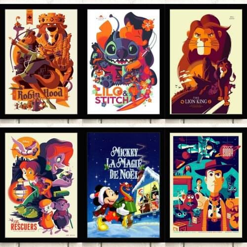 Canvas Painting Disney Anime Mickey Mouse The Lion King Posters and Prints Wall Art Pictures for Living Kids Home Decoration