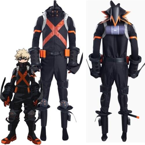 Anime My Hero Academia Katsuki Bakugou Cosplay Costume Boku no Hero Academia Battle Uniform Outfits