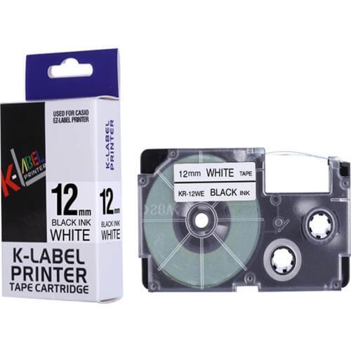 12mm*8M Label Tape For CASIO KL-780 KL-60 KL-170 KL-120 KL-820 CW-L300 KL-7400 KL-8800 Printer