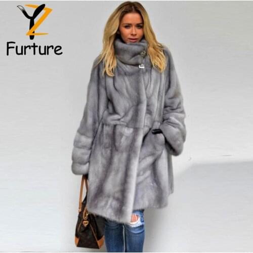 2021 Fashion Design Mink Fur Coats Nature Fur From Imported Sapphire Mink Fur High Quality Full Pelt Skin Mink Jackets For Women
