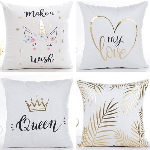 Merry Christmas cushion cover 45*45 Pillow Cases Pink Gold Printed Pillowcases Home Textile For Christmas Home Decoration
