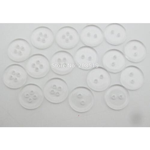 NBNKNN 15mm round clear resin buttons 100pcs clothes button sewing accessories