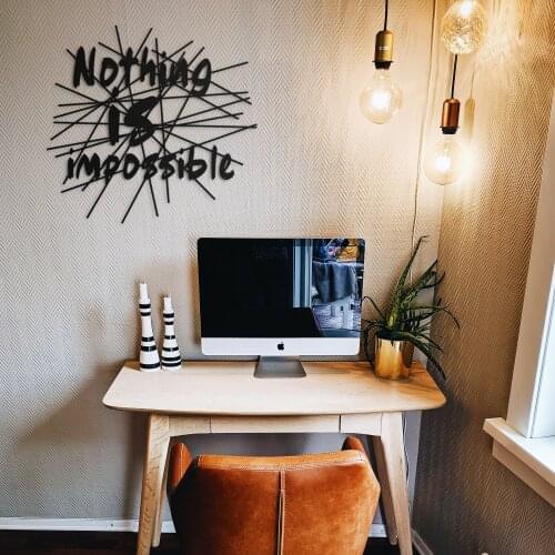 Nothing is Impossible (1) Metal Black Decor Wall Art Decorative Turkish Style Large Wall Decor Bedroom Living Room Office Home