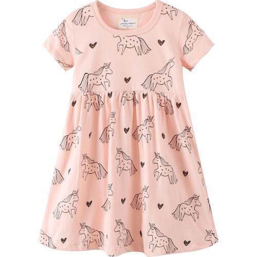 New 2019 summer girl dress cotton cute unicorn Animal print toddler girl dresses 2-7T princess dress kids girls clothes vestido