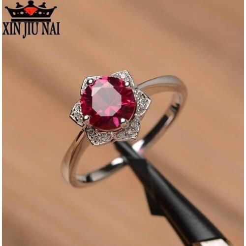 2020 New new product fashion foreign trade red oval zircon ring double color ring female explosion one generation