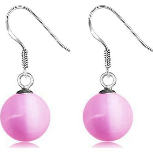 New Fashion Boutique Earrings Pink Natural Cats Eye Earrings Female Totem Dream Pool Flower Earrings Free Shipping Gifts