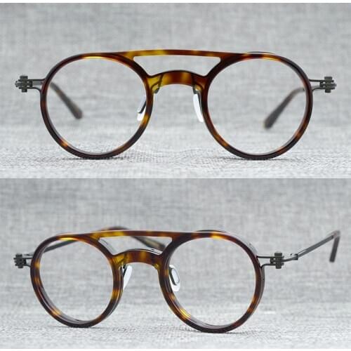 Original Titanium Optical Glasses Full Frame Men Ultralight Retro Round Myopia Prescription Eyeglasses Women Eyewear Pantos