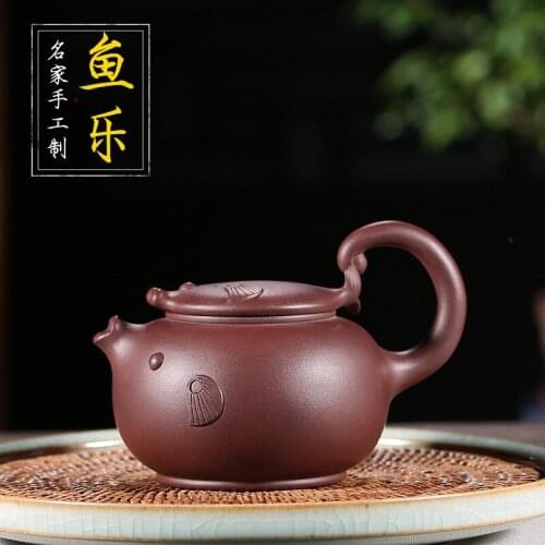 Wholesale yixing famous pure manual recommended fish le micro business network shop agent a undertakes the teapot