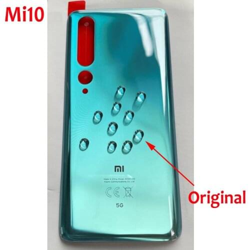 Original New Glass Lid Mi10 Battery Back Cover Rear Case For Xiaomi Mi 10 Housing Door Phone Shell Chassic Parts with Adhesive