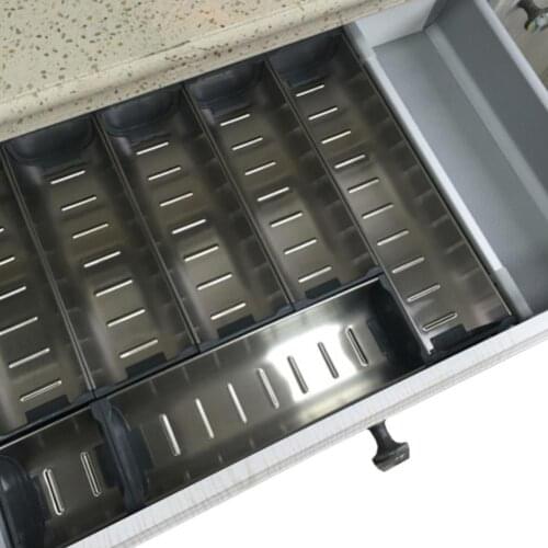 Separate Storage Box Cabinet Stainless Steel Kitchen Drawer Cutlery Organizer Spoon Fork Storage Compartment Dividing Box