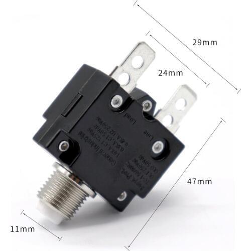 Manual Reset Overload Switch Switch 125/250VAC 50VDC Thermal Circuit Breaker 10Amp Waterproof Cap