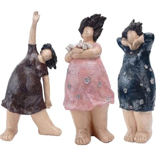 Nordic Resin Sculpture Cute Fat Lady Statues Figurines Home Decor Abstract Figure Skulptur Living Room Decoration Accessories