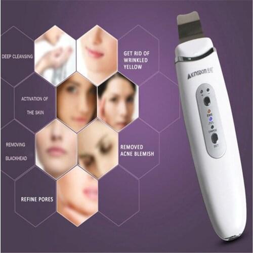 Scrubber Rechargeable Lifting 3 IN Skin 1 Portable Nutrient Purple White Peeling EMS Ultrasonic Ion Machine Sonic Face Cleaner