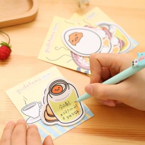 1 Pcs Creative Eggshell Sticky Notes Student Cartoon N Times Stickers Label School Papelaria Escolar Memo Pad Stationery